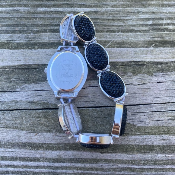 Embassy by Gruen black sparkle stretch watch Japan movement fully functioning - Picture 6 of 7